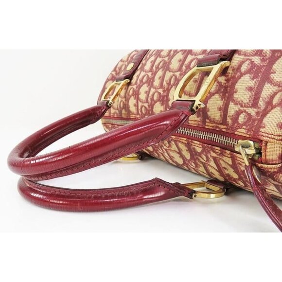 Dior Red Trotter Print Coated Canvas And Leather Satchel - Picture 3 of 11